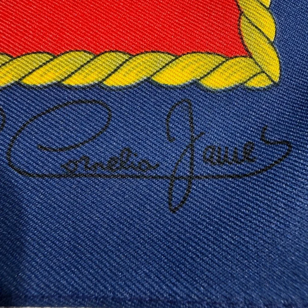 Vintage Cornelia James Silk Scarf Red Royal Wedding Andrew Ferguson 1986